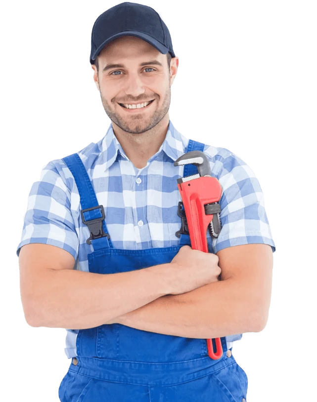 plumber holding a tool