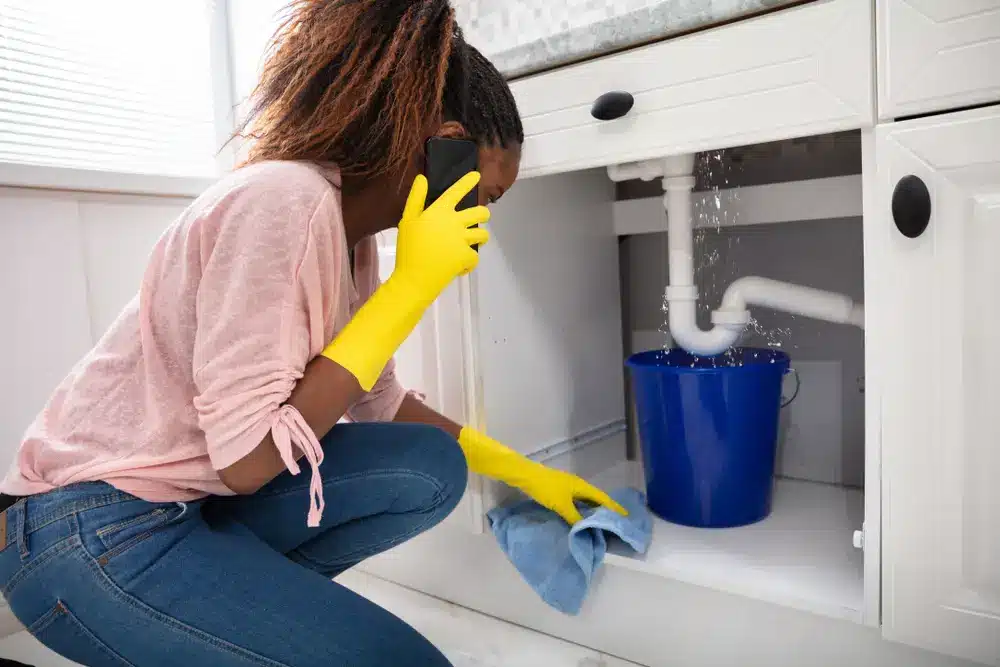 leak under sink emergency plumbing situation