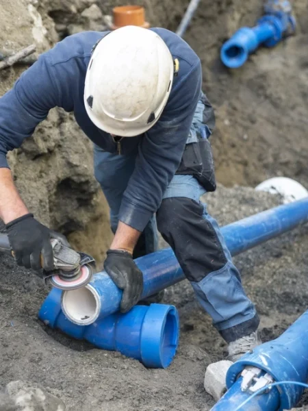 sewer line installation by a professional plumber